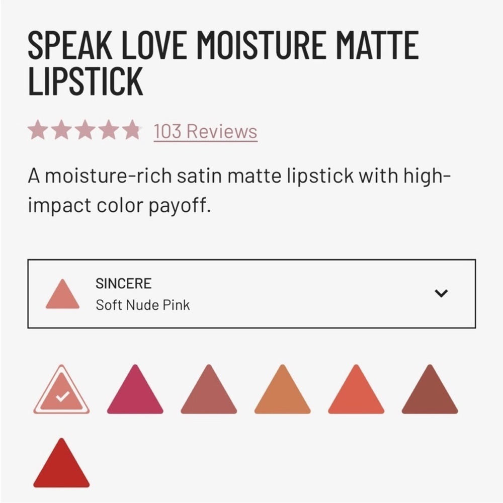 💋Lys Beauty SPEAK LOVE MOISTURE MATTE LIPSTICK - SINCERE - Picture 5 of 10